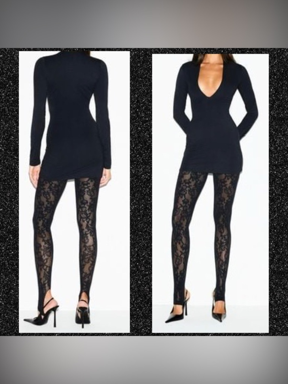 Skims Smooth Layers Plunge Mini Dress Obsidian